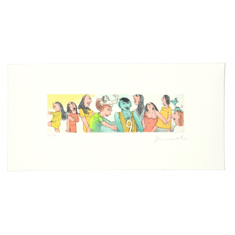 Original Bild "Der grüne Rudi" von Janosch - Kunst mit Zertifikat kaufen