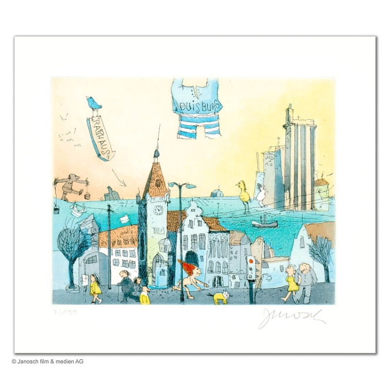 Original Bild "Duisburg klein" von Janosch - Kunst mit Zertifikat kaufen