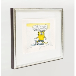 Rahmungsbeispiel - Silber mit schwarzem Durchrieb, mit Passepartout