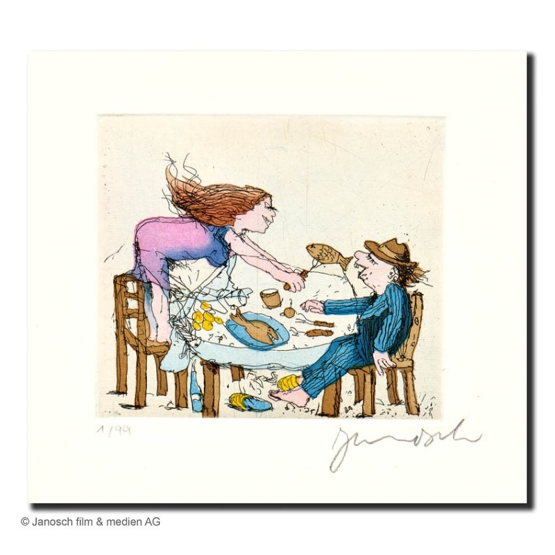 Original Bild "Goslar 2 - Gastmahl2" von Janosch - Kunst mit Zertifikat kaufen