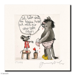 Original Bild "Ich liebe Dich Du kleine Fuzzi" von Janosch - Kunst mit Zertifikat kaufen