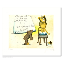 Original Bild "Ich liebe Dich Du zuckersüßes Luderchen" von Janosch - Kunst mit Zertifikat kaufen