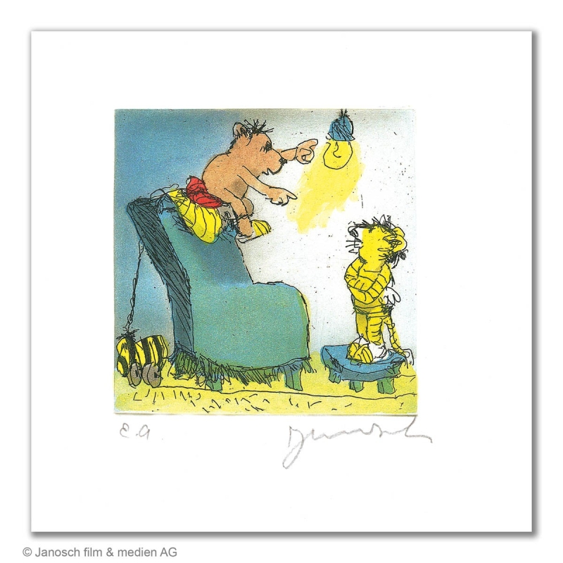 Original Bild "Ich sag dir was oller Tiger" von Janosch - Kunst mit Zertifikat kaufen
