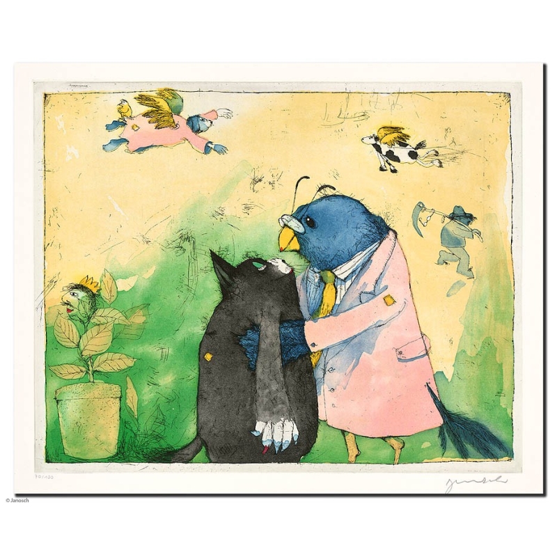 Original Bild "Kater Miekesch" von Janosch - Kunst mit Zertifikat kaufen