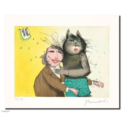 Original Bild "Katze No.11" von Janosch - Kunst mit Zertifikat kaufen
