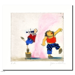 Original Bild "Löwentanz" von Janosch - Kunst mit Zertifikat kaufen