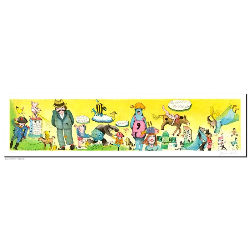 Original Bild "Luise F. grüsst alle Stehpinklerinnen" von Janosch - Kunst mit Zertifikat kaufen