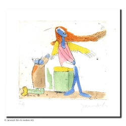 Original Bild "Mandelstädt wirbt um einen Engel 2003" von Janosch - Kunst mit Zertifikat kaufen