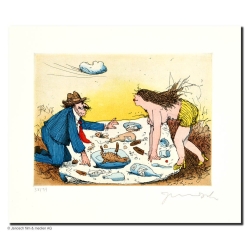 Original Bild "Picknick mit Lydia" von Janosch - Kunst mit Zertifikat kaufen