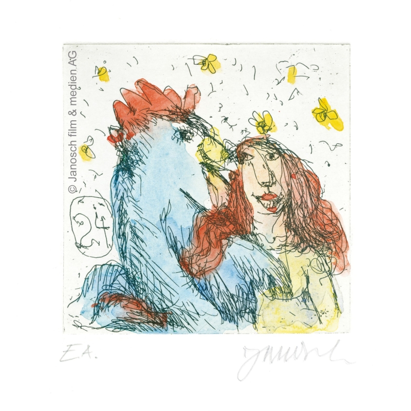 Original Bild "Sie liebte einen Gockelhahn" von Janosch - Kunst mit Zertifikat kaufen