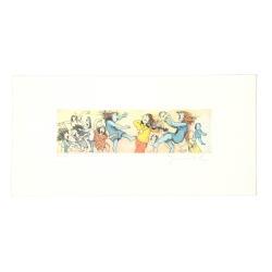 Original Bild "Spielt Waloszek auf der Geige" von Janosch - Kunst mit Zertifikat kaufen