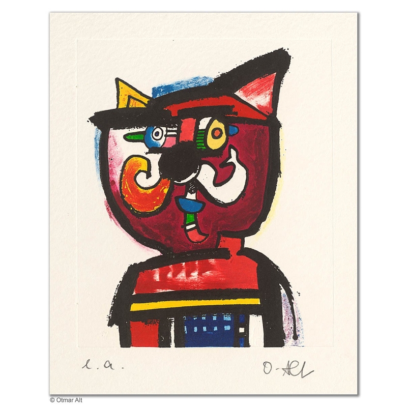 Original Bild "HOFHUND" von Otmar Alt - Kunst mit Zertifikat kaufen