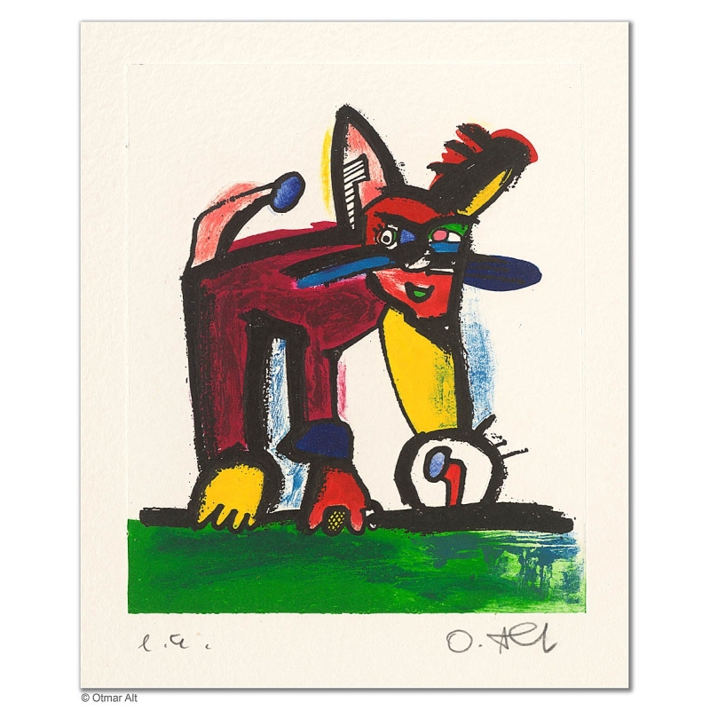 Original Bild "WILDKATZE" von Otmar Alt - Kunst mit Zertifikat kaufen