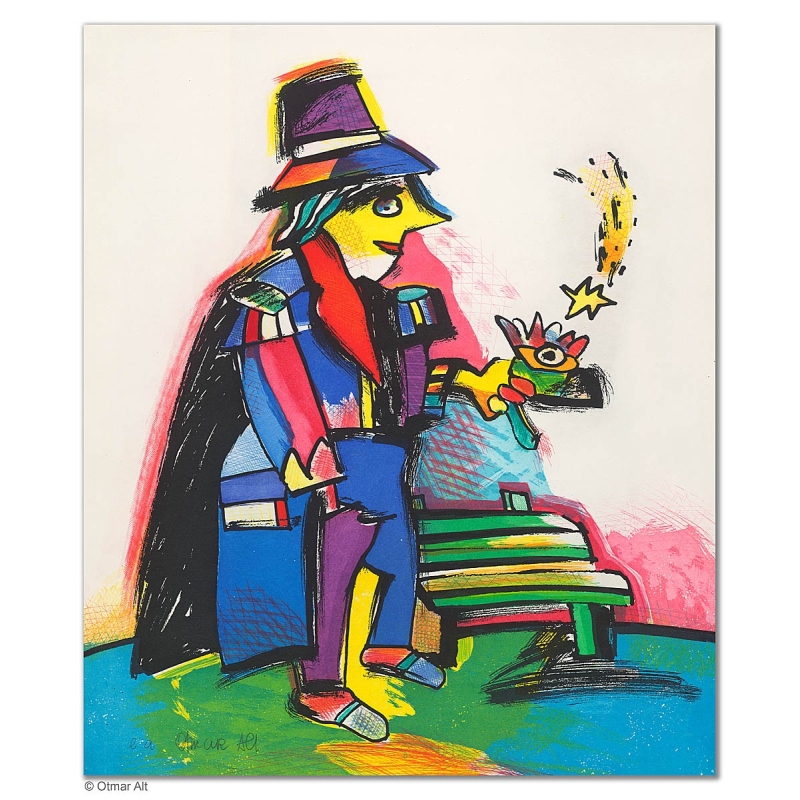Original Bild "DER ZAUBERLEHRLING" von Otmar Alt - Kunst mit Zertifikat kaufen