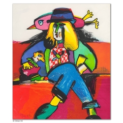 Original Bild "DIE U-BAHNFAHRT" von Otmar Alt - Kunst mit Zertifikat kaufen