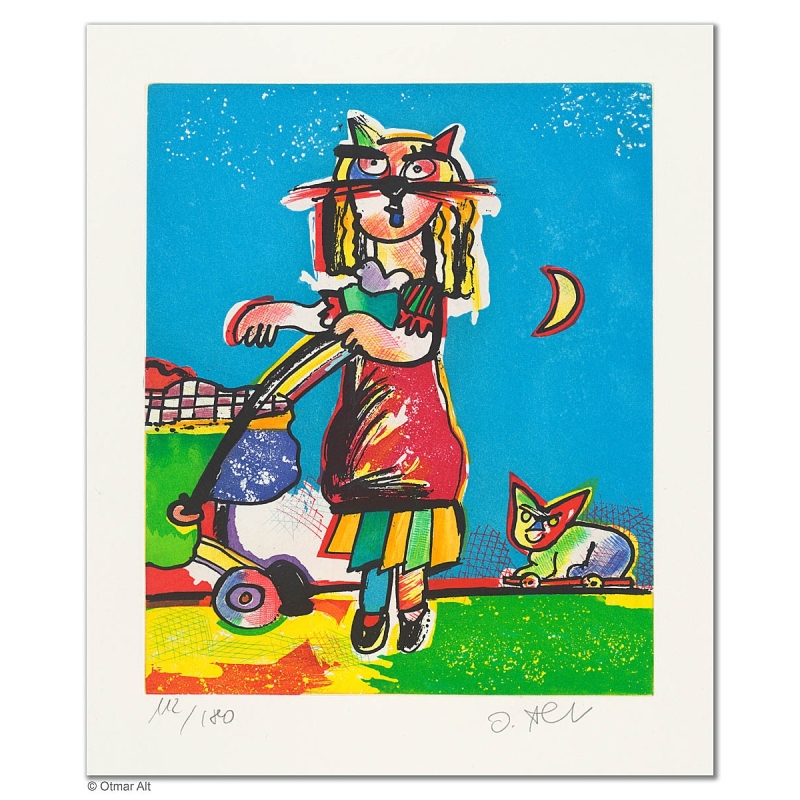 Original Bild "SPAZIERGANG (PIPA)" von Otmar Alt - Kunst mit Zertifikat kaufen