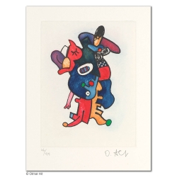 Original Bild "BLAUMANTEL MARABU" von Otmar Alt - Kunst mit Zertifikat kaufen