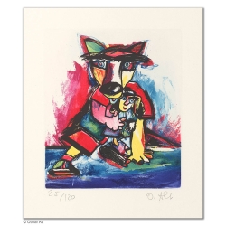 Original Bild "HANDPUPPENSPIELER" von Otmar Alt - Kunst mit Zertifikat kaufen