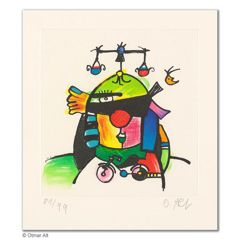 Original Bild "JUSTUS-WAAGEN-RAT" von Otmar Alt - Kunst mit Zertifikat kaufen