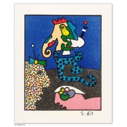 Original Bild "Spaziergang in Blau" von Otmar Alt - Kunst mit Zertifikat kaufen