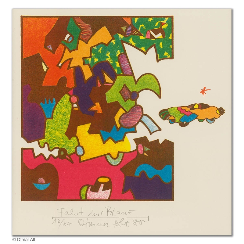 Original Bild "Fahrt ins Blaue" von Otmar Alt - Kunst mit Zertifikat kaufen