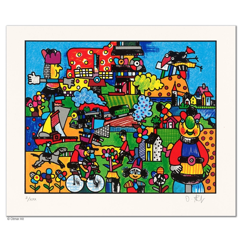 Original Bild "AN DER EMSCHER" von Otmar Alt - Kunst mit Zertifikat kaufen