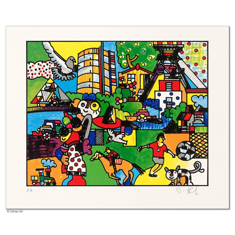 Original Bild "DAS HERZ DES REVIERS" von Otmar Alt - Kunst mit Zertifikat kaufen