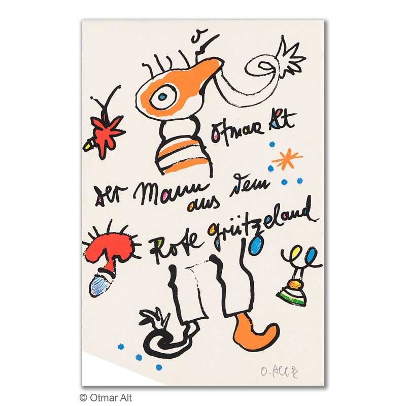 Original Bild "DER MANN AUS DEM ROTE GRÜTZE LAND" von Otmar Alt - Kunst mit Zertifikat kaufen