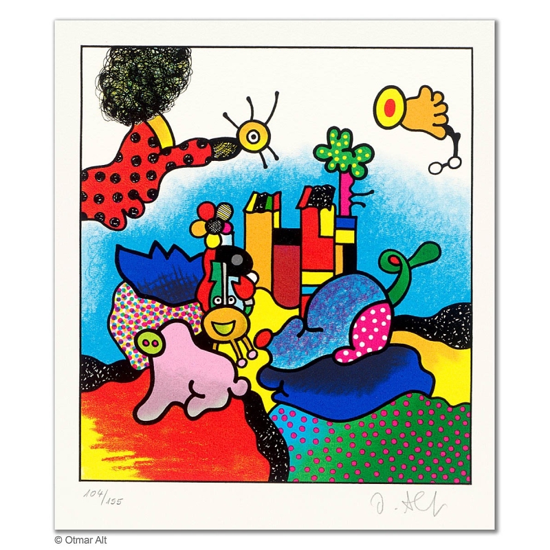 Original Bild "DIE SCHÖNE FABELWELT" von Otmar Alt - Kunst mit Zertifikat kaufen