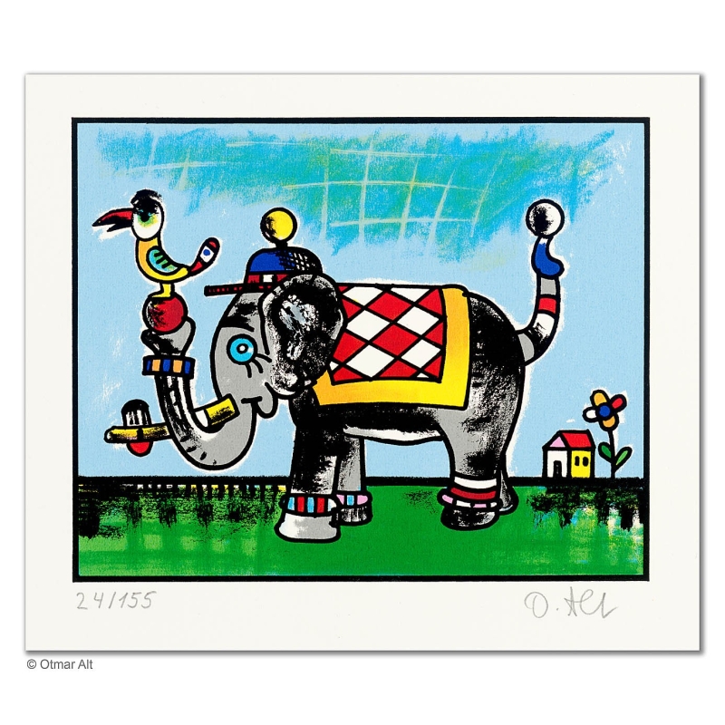 Otmar Alt - Original Bild "DURCH DICK UND DÜNN" mit Zertifikat