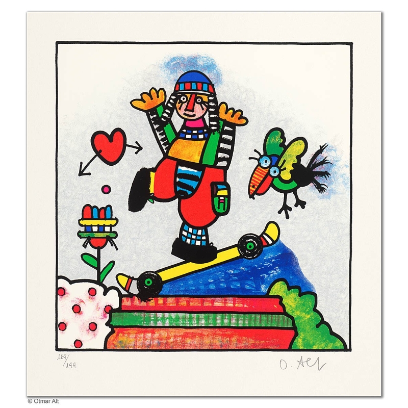 Original Bild "FRÖHLICHER TAG" von Otmar Alt - Kunst mit Zertifikat kaufen