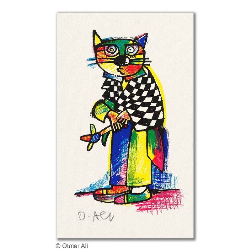 Original Bild "GRATULANT" von Otmar Alt - Kunst mit Zertifikat kaufen