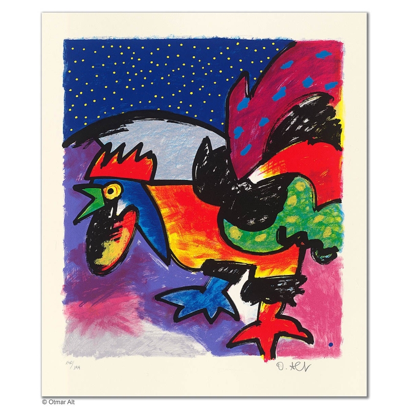 Original Bild "HAHN - DAS DARF DOCH NICHT WAHR SEIN" von Otmar Alt - Kunst mit Zertifikat kaufen