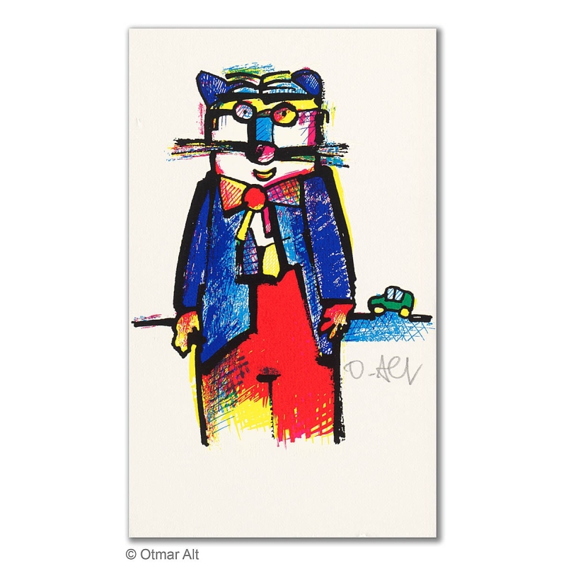 Original Bild "KLEINER BRÄUTIGAM" von Otmar Alt - Kunst mit Zertifikat kaufen