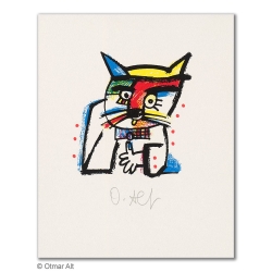 Original Bild "KLEINER KATER" von Otmar Alt - Kunst mit Zertifikat kaufen