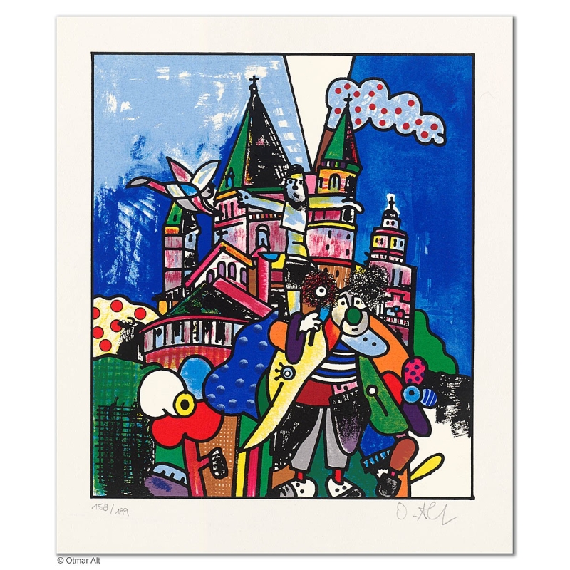 Original Bild "MAINZER ANSICHTEN" von Otmar Alt - Kunst mit Zertifikat kaufen