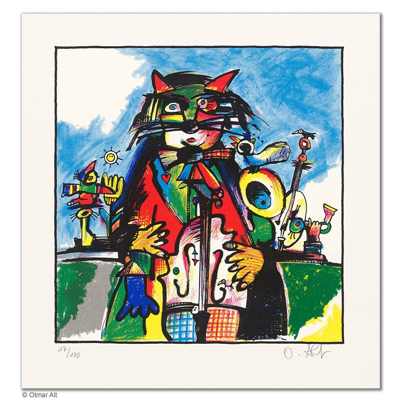 Original Bild "MUSIKZAUBER" von Otmar Alt - Kunst mit Zertifikat kaufen