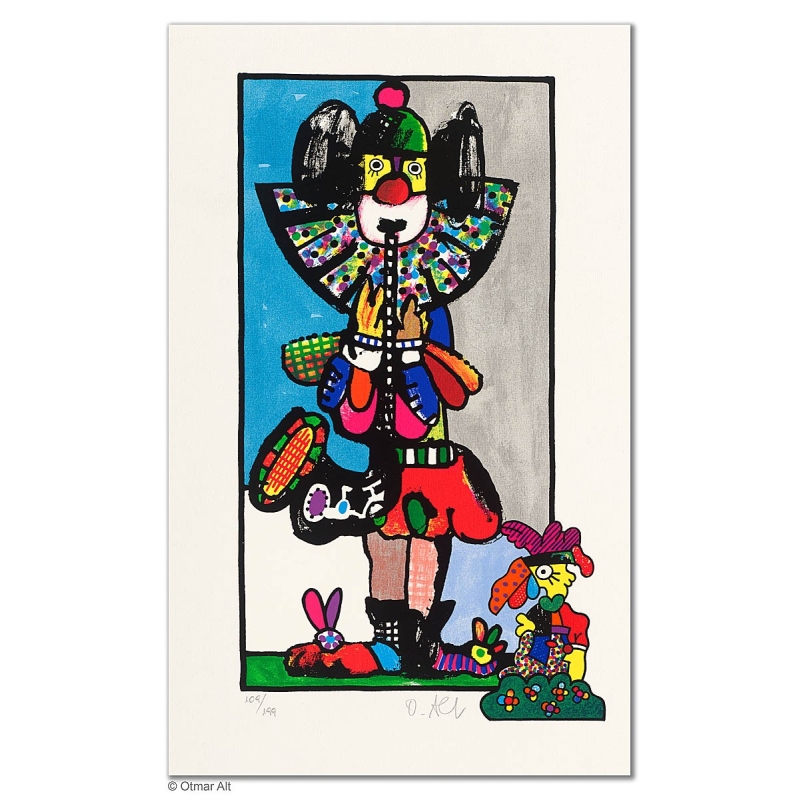 Original Bild "PAPAGEIENKONZERT" von Otmar Alt - Kunst mit Zertifikat kaufen