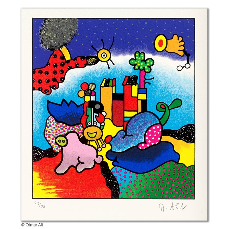 Original Bild "WENN ELEFANTEN TRÄUMEN" von Otmar Alt - Kunst mit Zertifikat kaufen