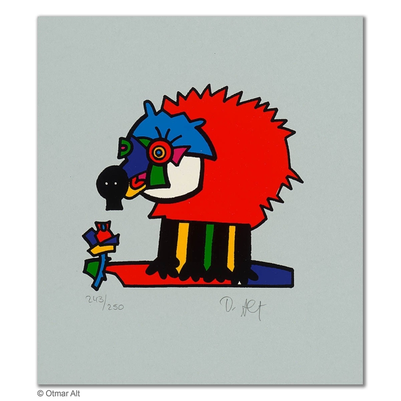 Original Bild "ZOOTIERE IGEL" von Otmar Alt - Kunst mit Zertifikat kaufen