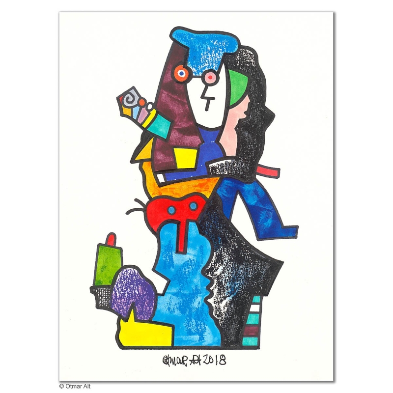 Original Bild "DER BOSS" von Otmar Alt - Kunst mit Zertifikat kaufen