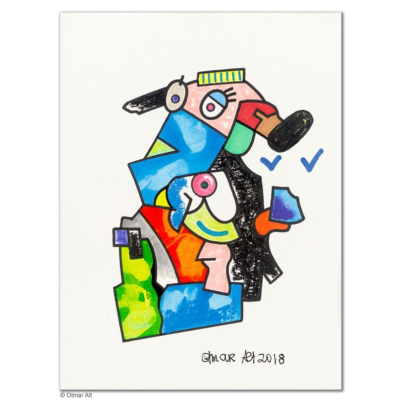 Original Bild "Der Mächtige" von Otmar Alt - Kunst mit Zertifikat kaufen