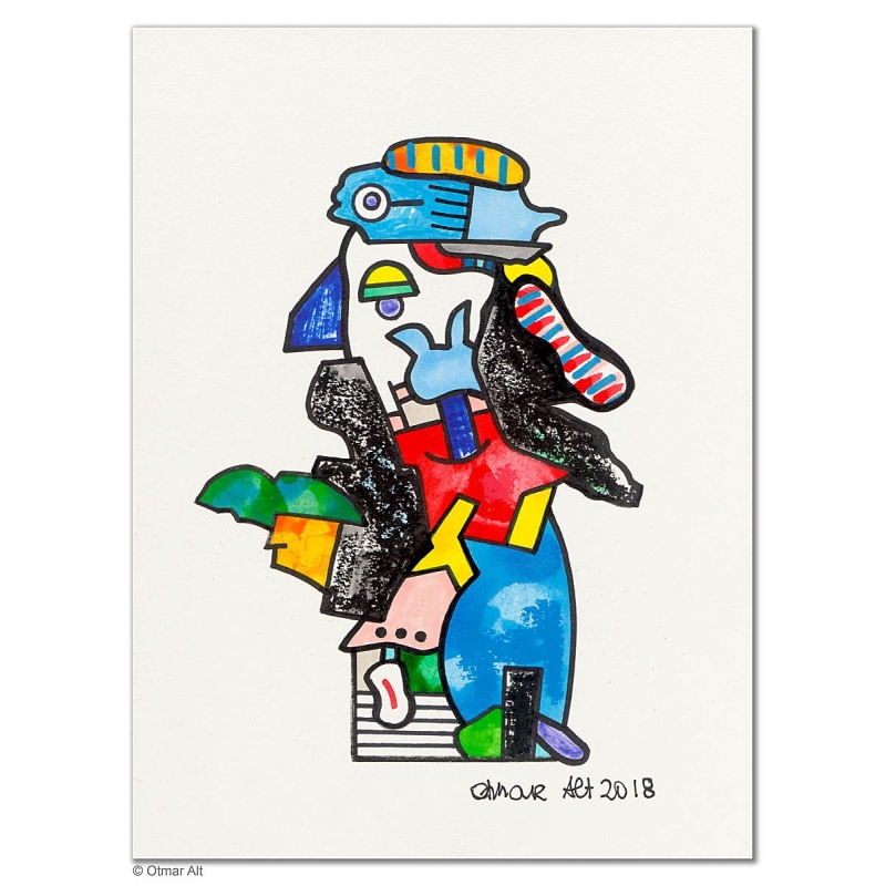 Original Bild "Des Anglers Glück" von Otmar Alt - Kunst mit Zertifikat kaufen