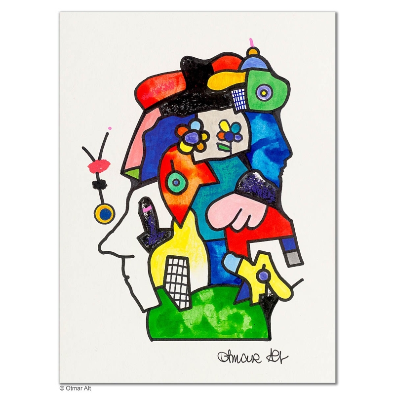 Original Bild "Ein Garten der Lüste" von Otmar Alt - Kunst mit Zertifikat kaufen