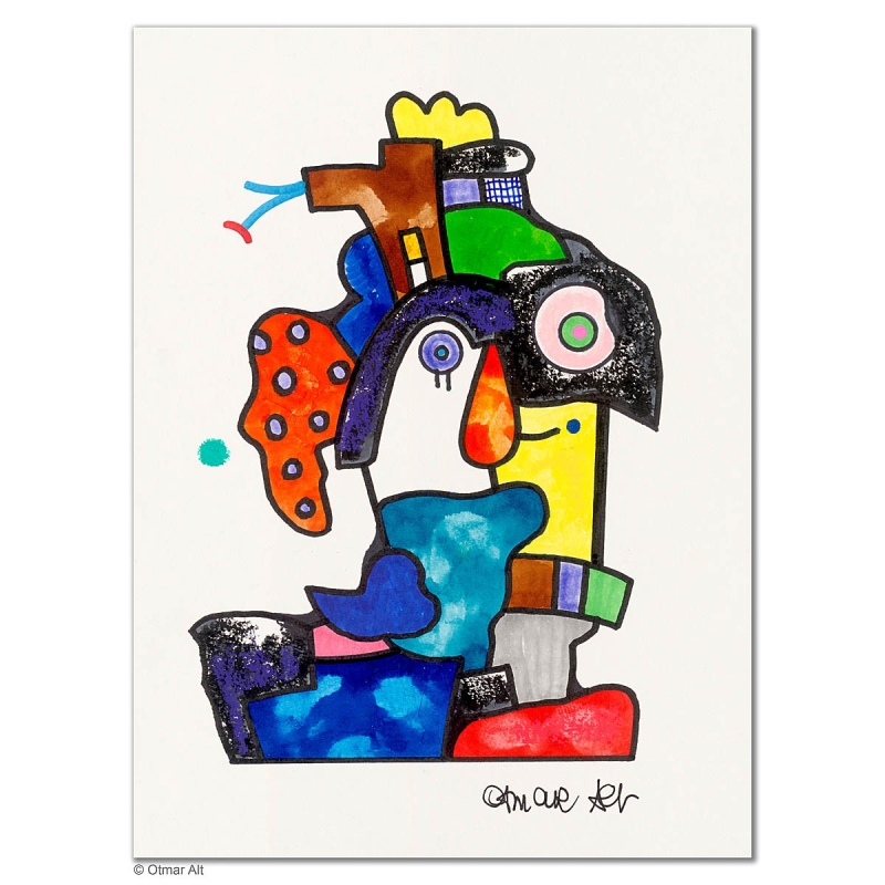 Original Bild "Gemeinsam sind wir stark" von Otmar Alt - Kunst mit Zertifikat kaufen