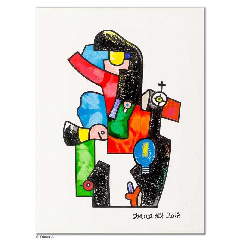 Original Bild "Glauben ist der Weg zu Gott" von Otmar Alt - Kunst mit Zertifikat kaufen