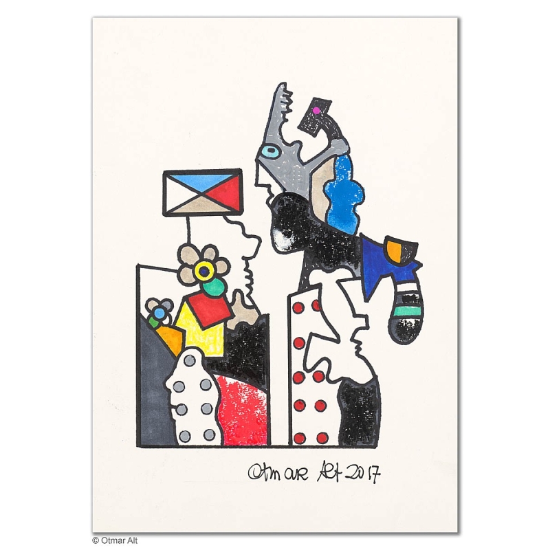 Original Bild "die Trennung" von Otmar Alt - Kunst mit Zertifikat kaufen