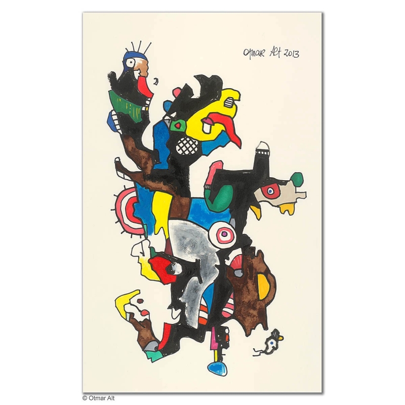 Original Bild "SCHNECKENGESCHICHTEN" von Otmar Alt - Kunst mit Zertifikat kaufen