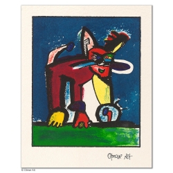 Original Bild "WILDKATZE (VARIATIONEN)" von Otmar Alt - Kunst mit Zertifikat kaufen