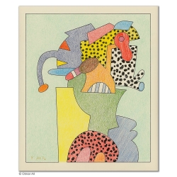 Original Bild "Schmuckelefant" von Otmar Alt - Kunst mit Zertifikat kaufen